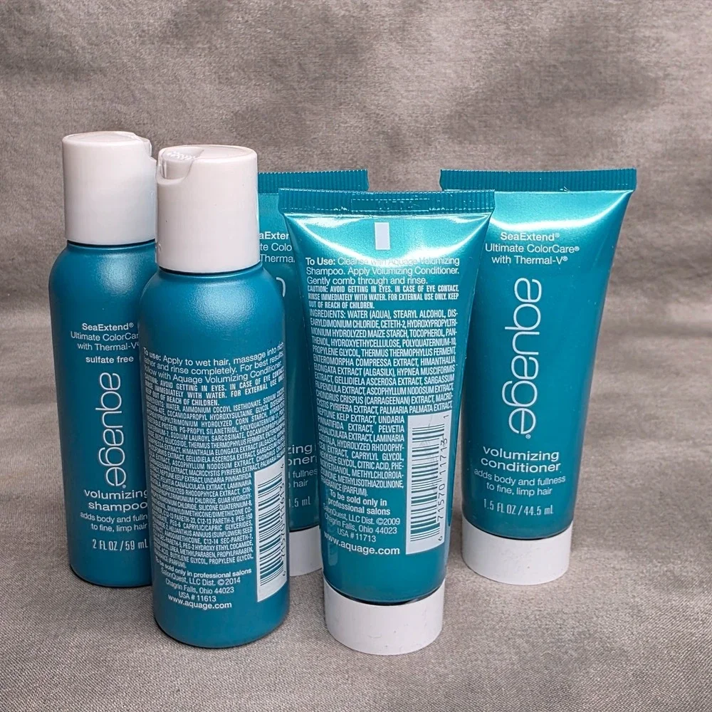 Aquage Volumizing Shampoo 2 oz (X2) & Conditioner 1.5 oz (X3) Travel Set